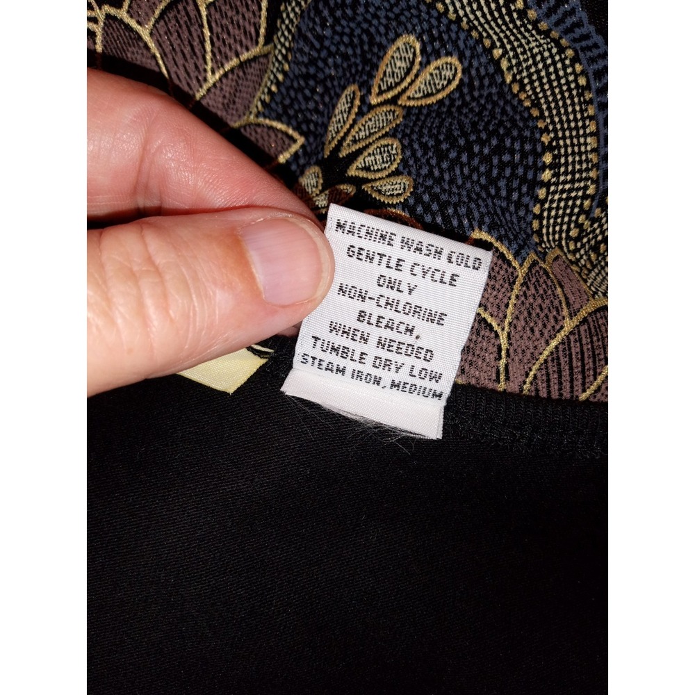 Onque Casuals Picnic Theme Embroidered Button Front shirt black Medium - Picture 10 of 10